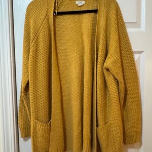 Fat Face Mustard Yellow Open-Front Cardigan